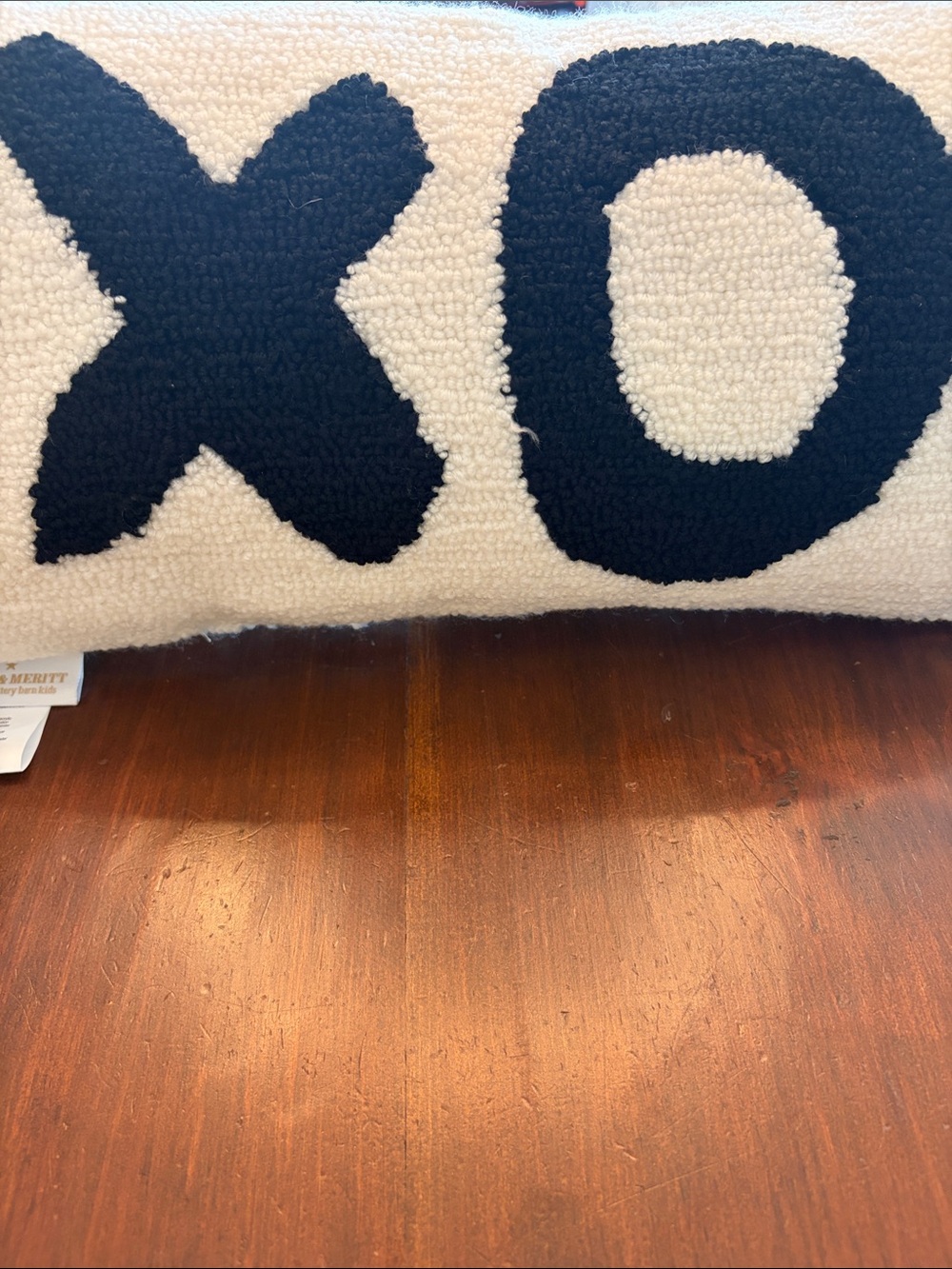Emily & Meritt pottery barn kids White 'XO' Hooked Accent Pillow - Picture 3 of 7